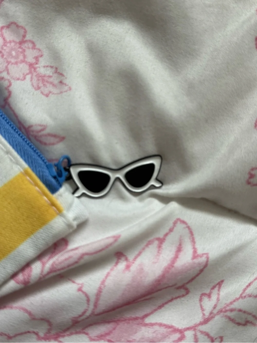 ipsy Yellow and White Striped Cosmetic Pouch